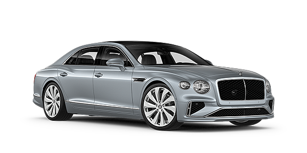 Automobile Nemeth AG New Bentley Flying Spur sedan front three quarter in Silverlake paint